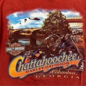 Harley Davidson Shirt Mens Large Motorcycle Sky Diving Helicopter Eagle Classic